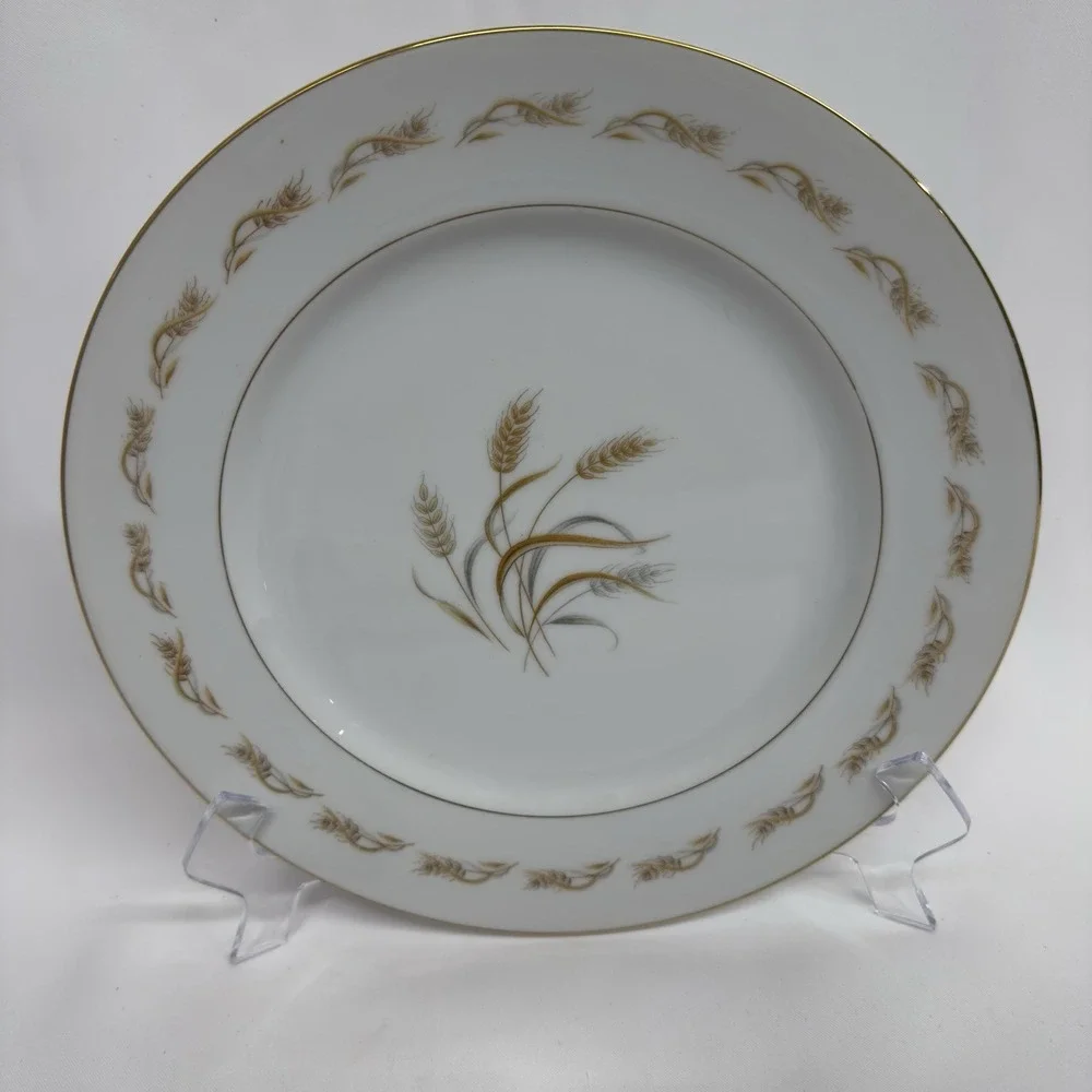 Mikasa Fine China Wheat‎ Grace Tea Set Cup Saucer Plates Japan Vintage Gold Tim